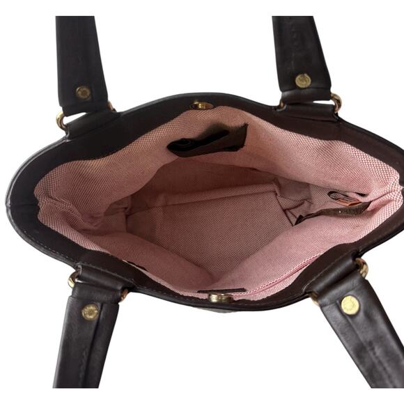 Dooney & Bourke Pebble Leather Sara Bag Deep Brown All Weather Leather EUC - Picture 3 of 16